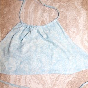 Aerie blue high neck bikini top